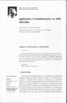 Application of bioinformatics in GMO detection