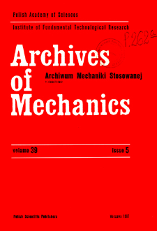 Archives of Mechanics Vol. 39 nr 5 (1987)