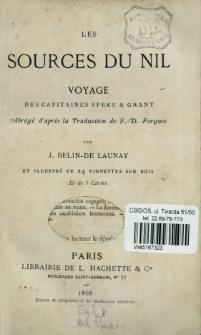 Les sources du Nil : voyage des capitaines Speke & Grant