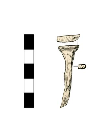 Nail with head, corroded