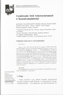 Production of pigs used in xenotransplantation