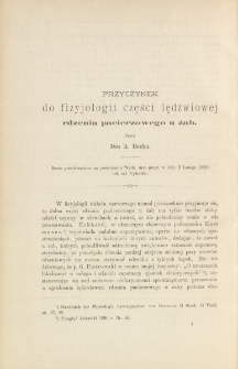 Przyczynek do fizyologii części lędźwiowej rdzenia pacierzowego u żab