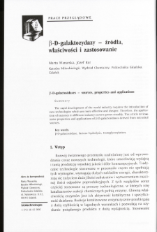 B-D-galaktozydazy - źródła, właściwości i zastosowanie