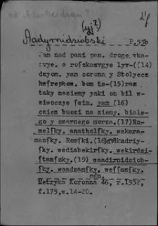 Kartoteka Słownika polszczyzny XVI w.; A - Abu