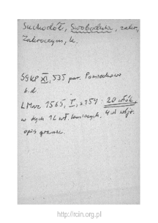Swobodnia. Files of Zakroczym district in the Middle Ages. Files of Historico-Geographical Dictionary of Masovia in the Middle Ages