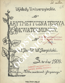 Arytmetyczna teorya kwaternion&oacute;w