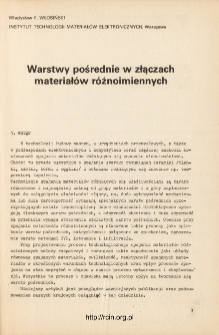 Warstwy pośrednie w złączach materiał&oacute;w r&oacute;żnoimiennych = Interface between metal and nonmetal seals