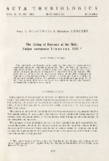 The airing of burrows of the mole, Talpa europaea Linnaeus, 1758