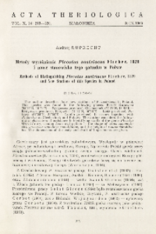 Metody wyr&oacute;żniania Plecotus austriacus Fischer, 1829 i nowe stanowiska tego gatunku w Polsce; Methods of distinguishing Plecotus austriacus Fischer, 1829 and new stations of this species in Poland