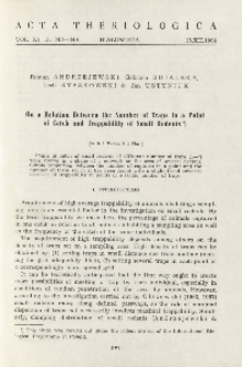 On a relation between the number of traps in a point of catch and trappability of small rodents