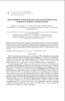 Rotifers (Rotifera) from the inland waters and terrestrial habitats of East Antarctic oases (Enderby Land and Prydz Bay)