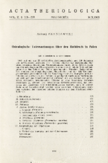 Osteologische Untersuchungen &uuml;ber den Rothirsch in Polen
