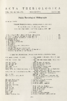 Polish Theriological Bibliography, 1966-1967