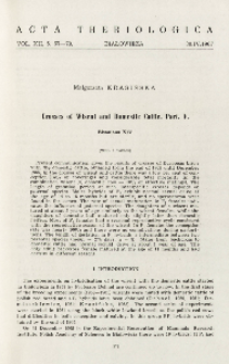 Bisoniana XIV. Crosses of wisent and domestic cattle. Part V