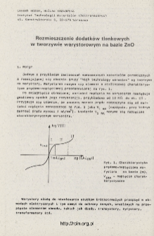 Rozmieszczenie dodatk&oacute;w tlenkowych w tworzywie warystorowym na bazie ZnO = Oxide addittions distribution in ZrO based varistor ceramics