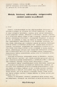 Metody ilościowej mikroanalizy rent5geowskiej cienkich warstw na podłożach = Correction methods in quantitative electron probe X-ray microanalysis of thin coatings