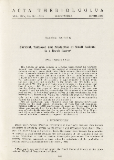 Survival, turnover and production of small rodents in a beech forest