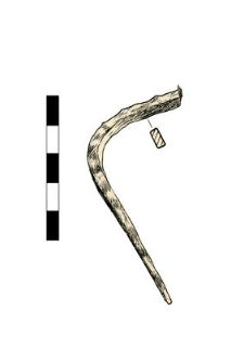 Gwóźdź bez główki, zgięty