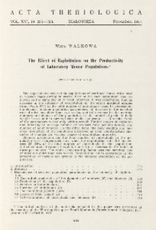 The effect of explanation of the productivity of laboratory mouse populations