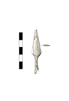 Arrowhead with a sleeve, damaged