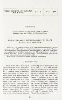 Intrapopulation differentiation in black mutants of Tribolium