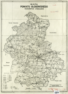 Mapa powiatu głogowskiego, wojew&oacute;dztwo wrocławskie : podziałka 1:100 000