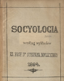 Socyologia : według wykład&oacute;w