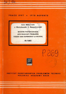 Modern photoacoustic spectroscopy problems theory and experiment (a review)