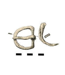 Buckle, semi-round, metal ended