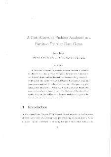A cost allocation problem analyzed as a partition function form game