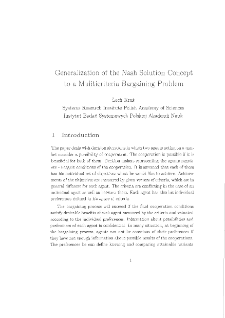 Generalization of the Nash solution concept to a multicriteria bargaining problem