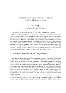 Evaluation of environmental impact of air pollution sources