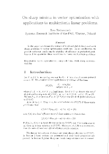 On sharp minima in vector optimization with applications to multicriteria linear problems
