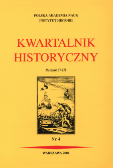 Kwartalnik Historyczny R. 108 nr 4 (2001), Artykuły recenzyjne