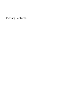 Plenary lectures