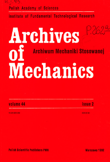 Archives of Mechanics Vol. 44 nr 2 (1992)
