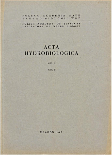 Acta Hydrobiologica Vol. 3 Fasc. 1 (1961)