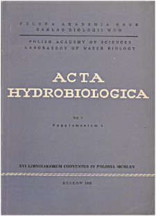Acta Hydrobiologica Vol. 7 (1965) Suppl. 1