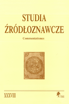 Studia Źródłoznawcze = Commentationes T. 38 (2000), Miscellanea