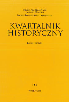 Kwartalnik Historyczny R. 118 nr 2 (2011), Artykuły recenzyjne