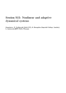 Session S15: Nonlinear and adaptive dynamical systems