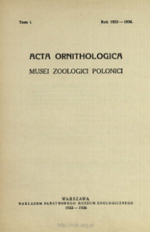 Acta Ornithologica Musei Zoologici Polonici ; t. 4