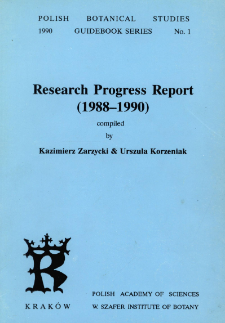 Research Progress Report (1988-1990) : W. Szafer Institute of Botany Polish Academy of Sciences