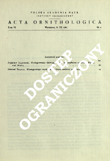 Acta Ornithologica, t. 6 nr 4 (1961)
