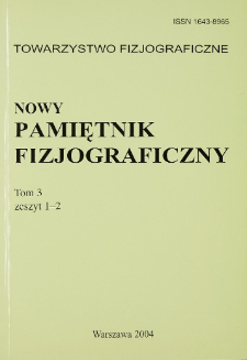 Nowy Pamiętnik Fizjograficzny, tom 3, zeszyt 1/2 (2004)