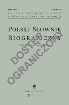 Polski słownik biograficzny T. 54 (2022-2023), Toeplitz Teodor - Trembecki Onufry