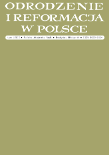 Odrodzenie i Reformacja w Polsce T. 67 (2023), Artykuły recenzyjne i recenzje