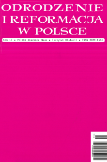 Odrodzenie i Reformacja w Polsce T. 51 (2007)