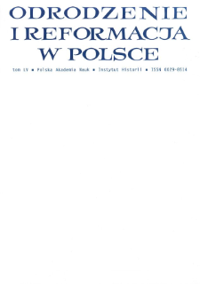Odrodzenie i Reformacja w Polsce T. 55 (2011)