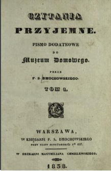 Czytania Przyjemne : pismo dodatkowe do Muzeum Domowego